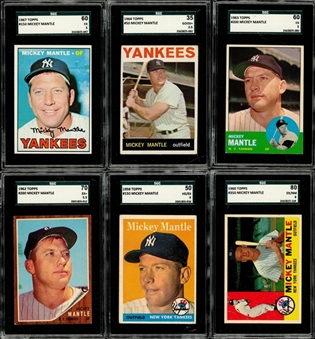 1958-1967 Topps Mickey Mantle SGC-Graded Collection (6 Different)